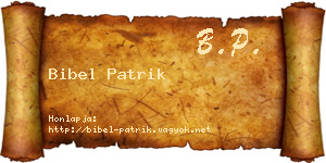 Bibel Patrik névjegykártya